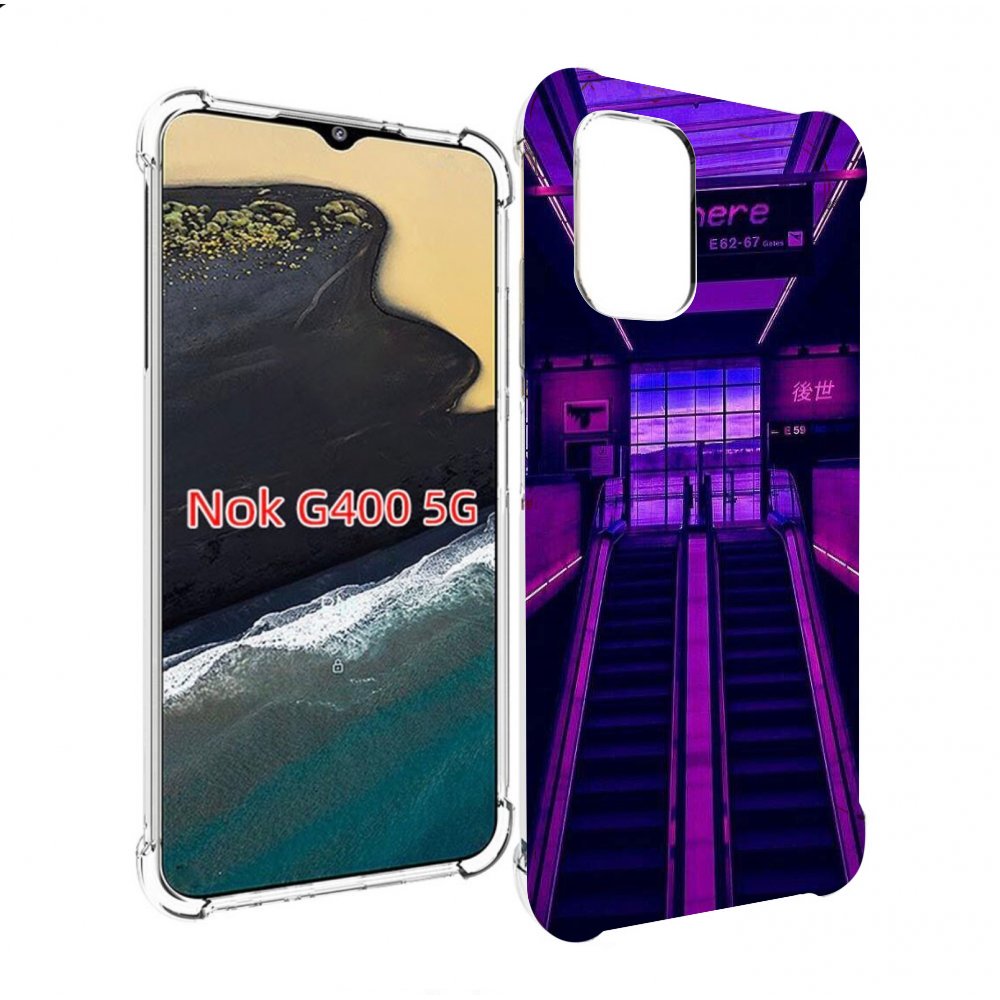 

Чехол MyPads фиолетовый эскалатор для Nokia G400 5G, Прозрачный, Tocco