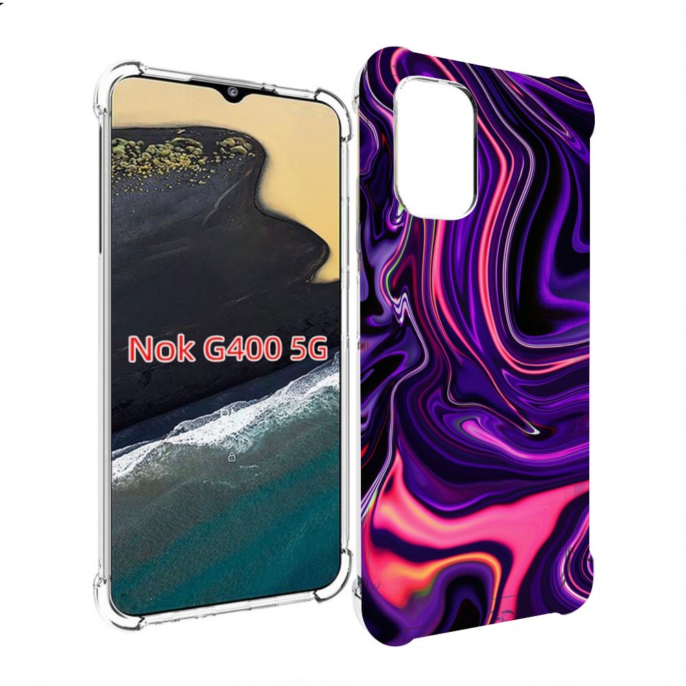 

Чехол MyPads фиолетовые краски для Nokia G400 5G, Прозрачный, Tocco