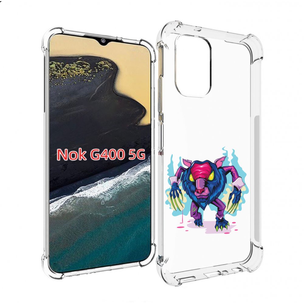 

Чехол MyPads фиолетовая-россомаха для Nokia G400 5G, Прозрачный, Tocco