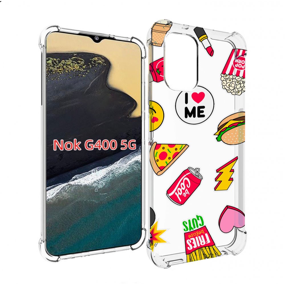 

Чехол MyPads фаст-фуд для Nokia G400 5G, Прозрачный, Tocco