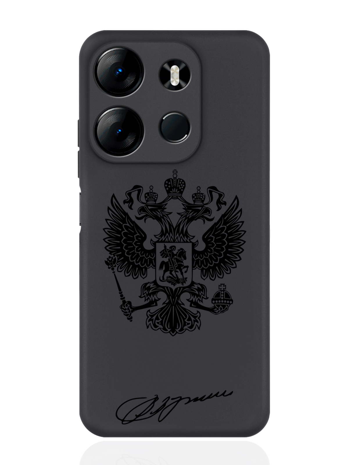 

Чехол MustHaveCase для Tecno Spark Go 2023/Tecno Pop 7 Pro Черный лаковый Герб черный, Черный;коричневый
