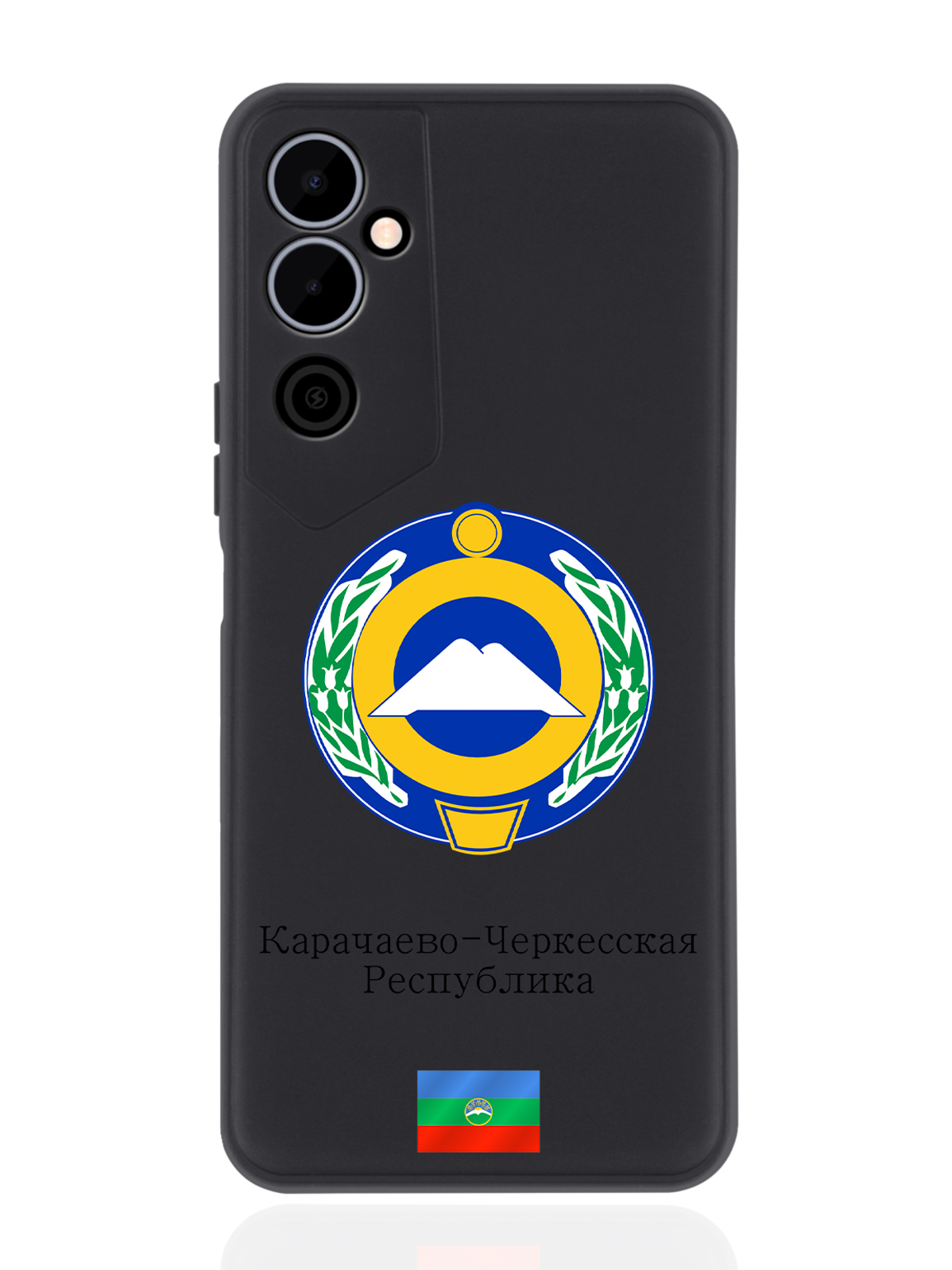 

Чехол SignumCase для Tecno Pova Neo 2 Герб Карачаево-Черкесской Республики черный, Разноцветный