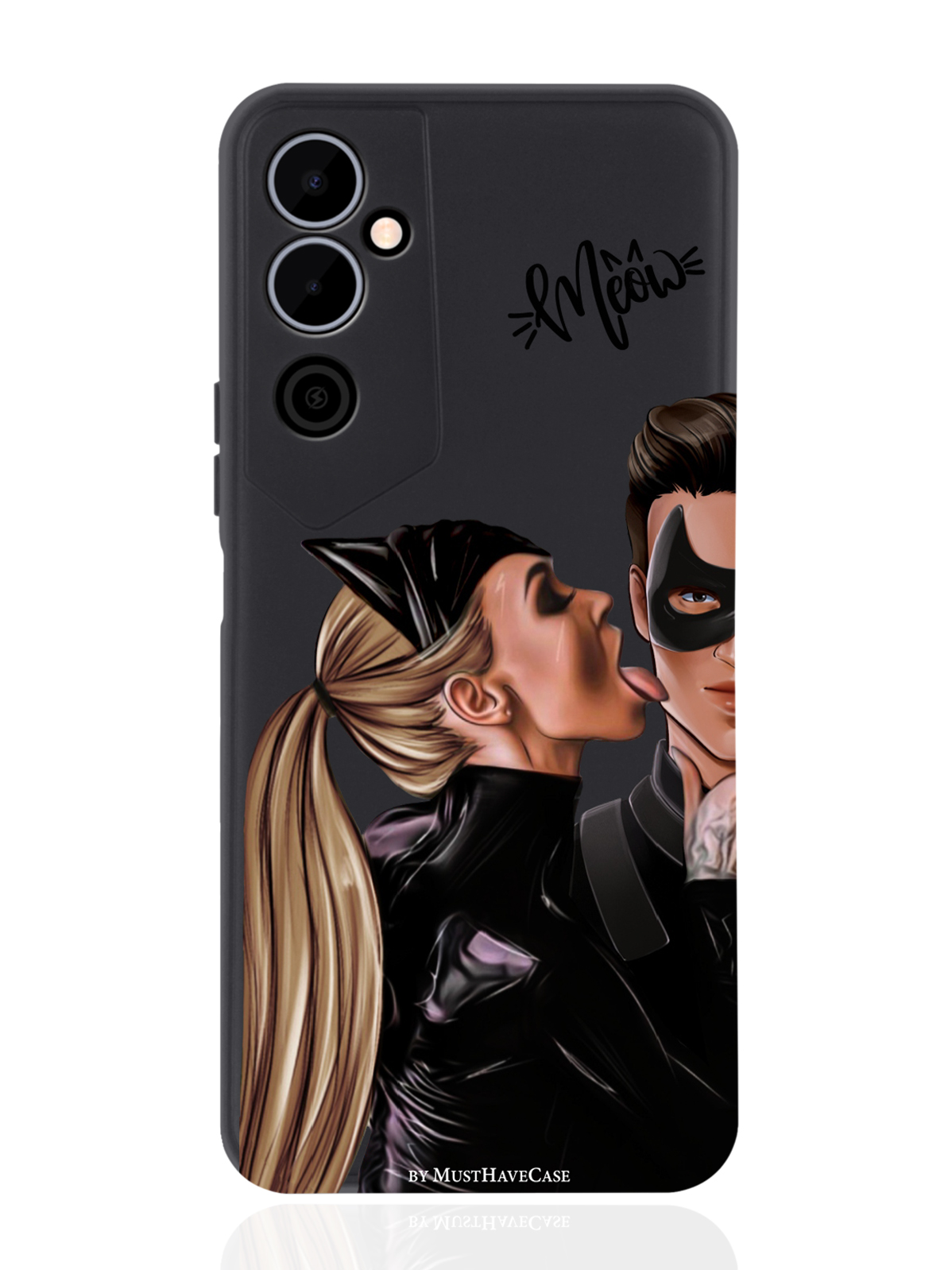 

Чехол MustHaveCase для Tecno Pova Neo 2 Кошечка с парнем черный, Коричневый;черный
