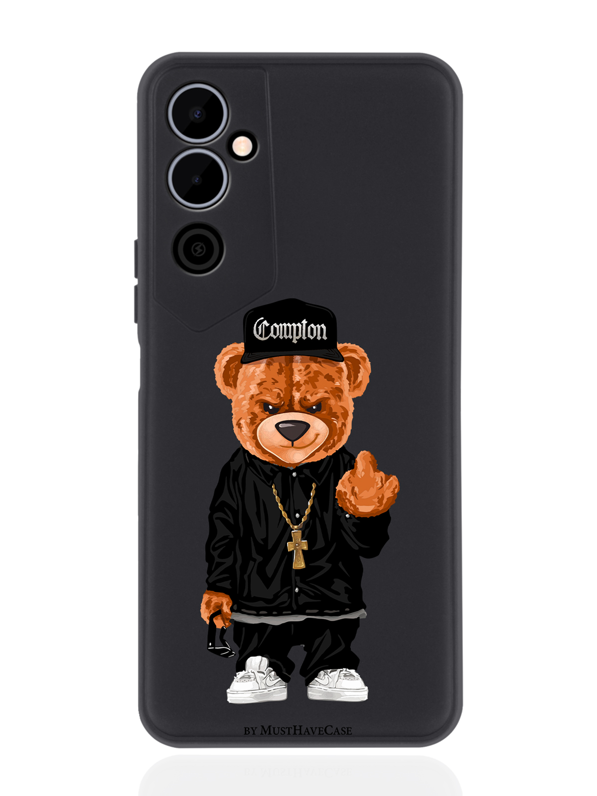 фото Чехол musthavecase для tecno pova neo 2 мишка compton черный