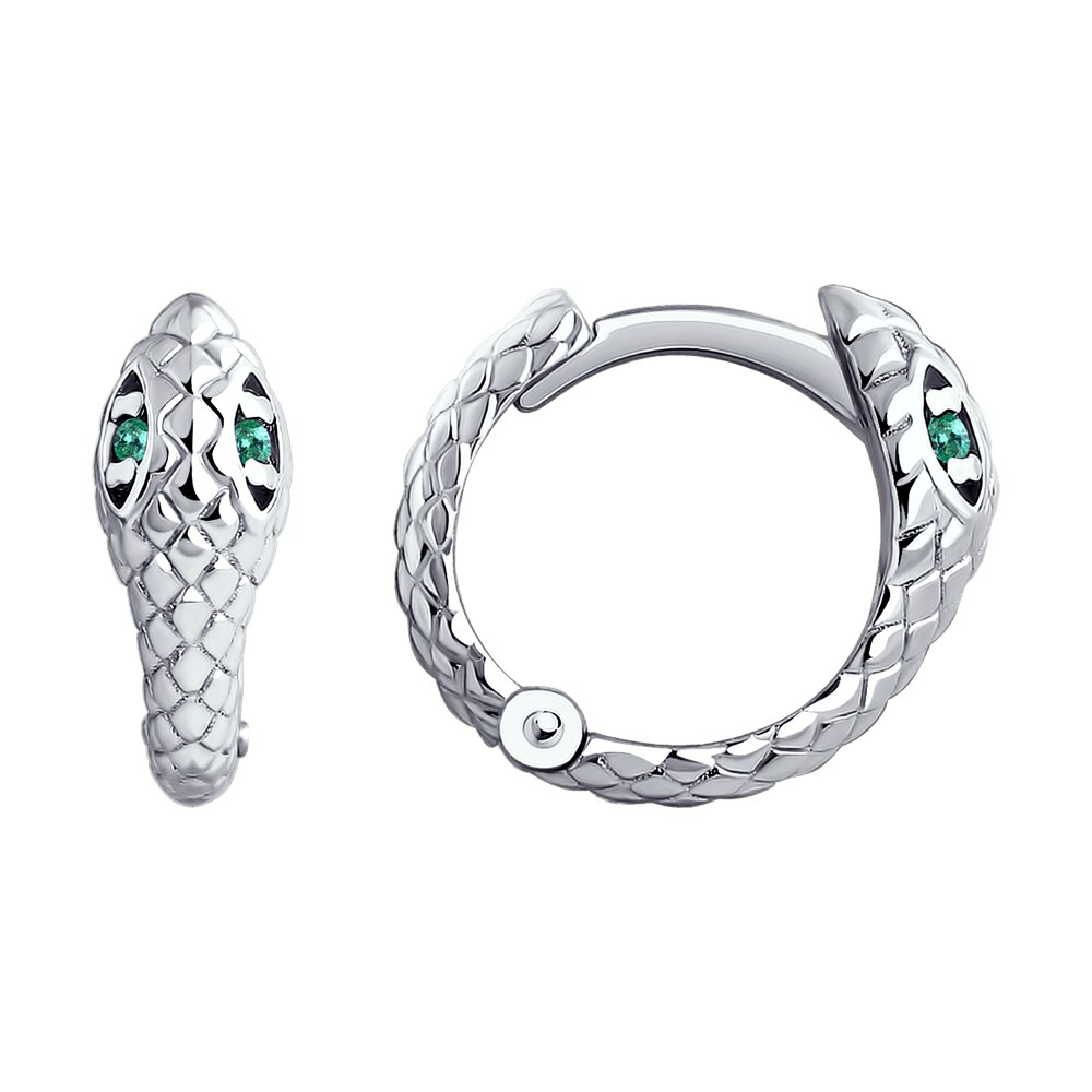 

Серьги конго из серебра SOKOLOV 94025900, фианит, 94025900