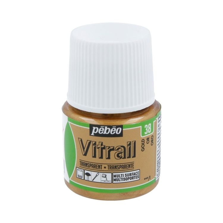 

Краска для стекла и металла Pebeo лаковая, прозрачная, Vitrail, цвет: под золото, Золотистый