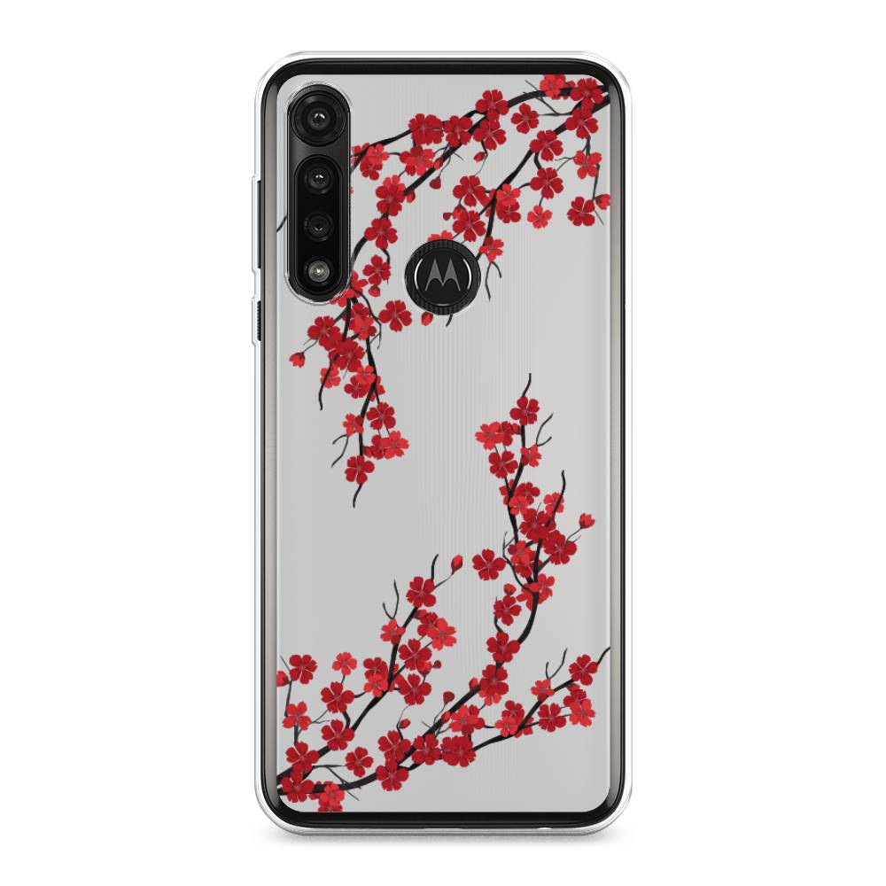 

Чехол на Motorola Moto G Power 2020 "Красная сакура", Красный;черный, 242650-2