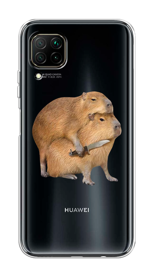 

Чехол на Huawei P40 Lite/Nova 6 SE/Nova 7i "Капибара с ножом", Бежевый, 611650-1