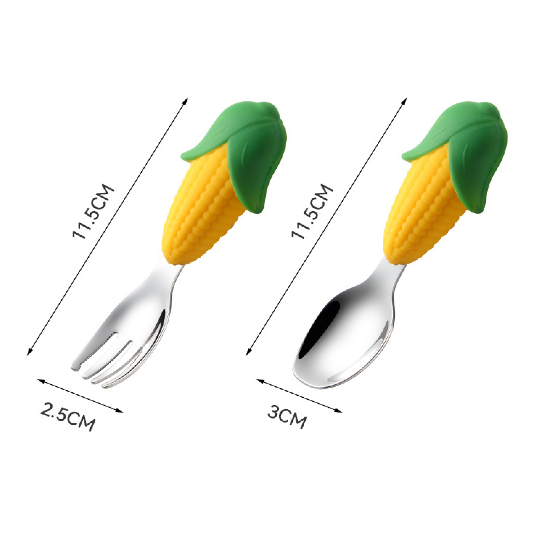 Детская ложка и вилка кукуруза