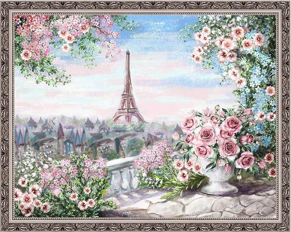 

Алмазная вышивка Painting Diamond «Вид из парижского сада»