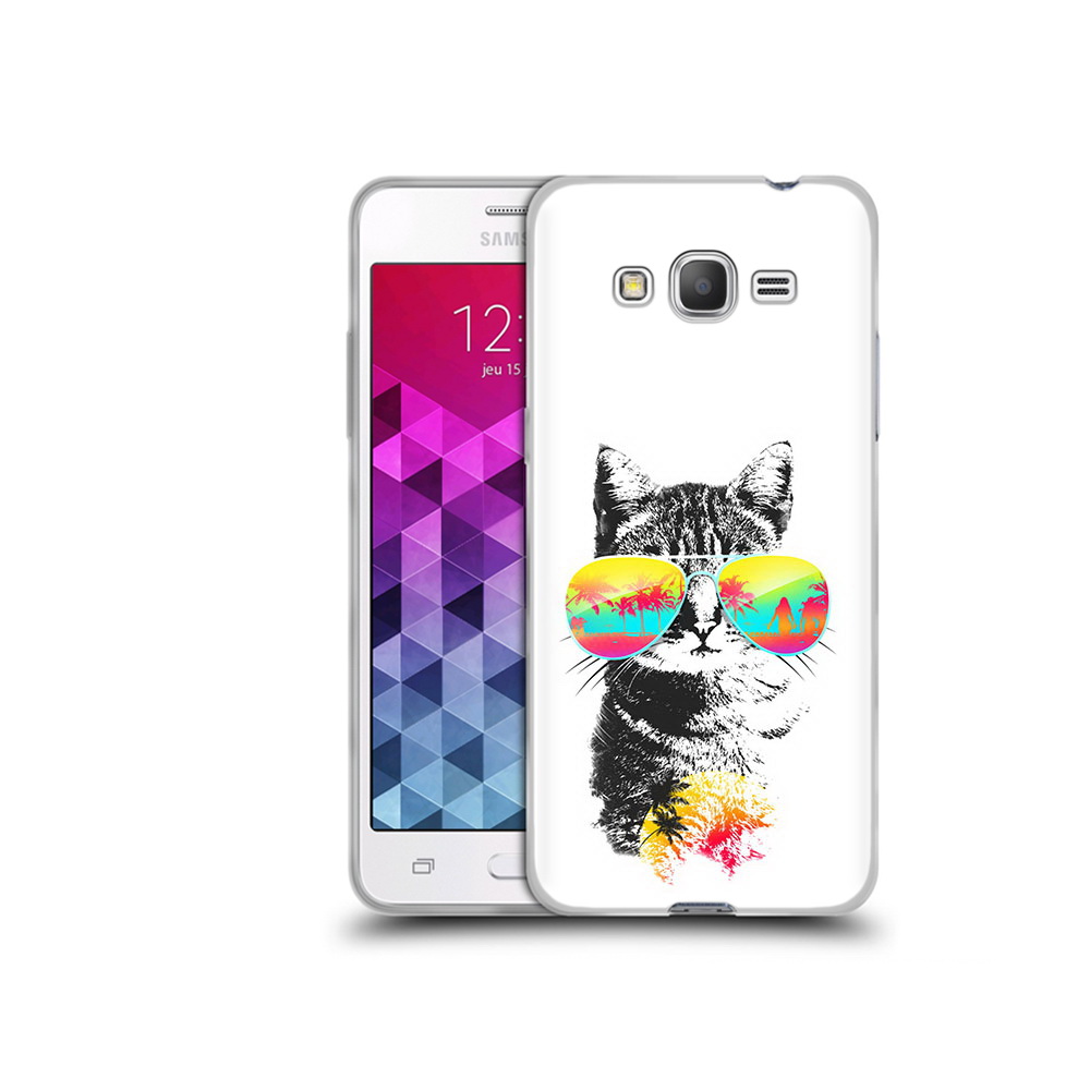 

Чехол MyPads Tocco для Samsung Galaxy Grand Prime крутой кот, Прозрачный, Tocco