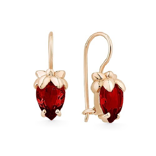 

Серьги из красного золота ЯХОНТ Золотой 220122, гранат, 220122