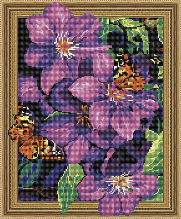 

Алмазная вышивка Painting Diamond «Королевский клематис»