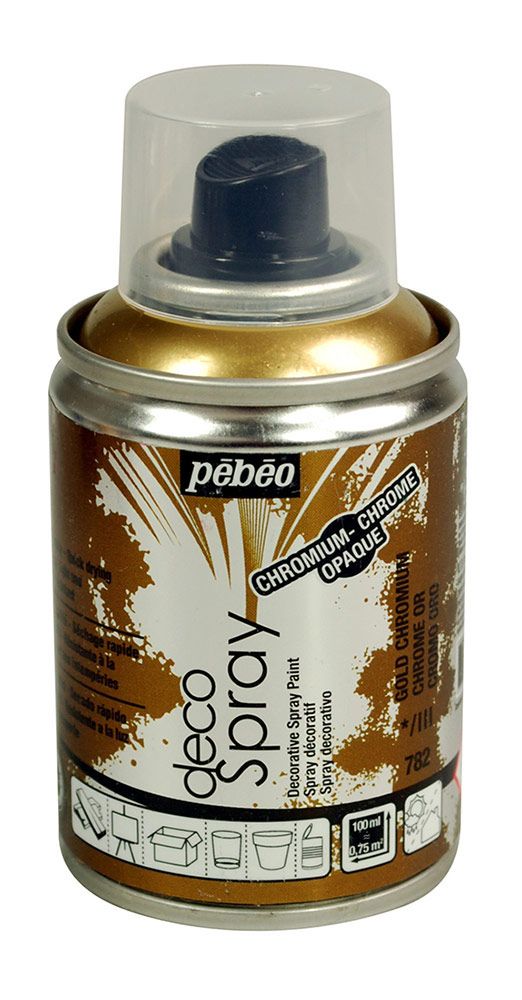 

Краска Pebeo decoSpray, 093782 Под золото хром, Золотистый