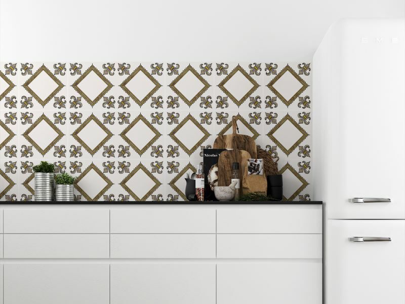 фото Наклейка на кухонный фартук paintingstock плитка с орнаментом "голландия" 12 шт.10х10 см