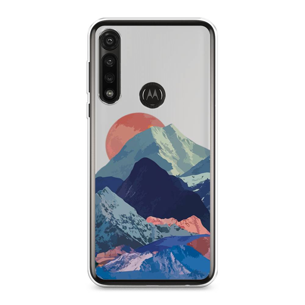 

Чехол на Motorola Moto G Power 2020 "Закат в снежных горах", Красный;серый;голубой, 242650-2