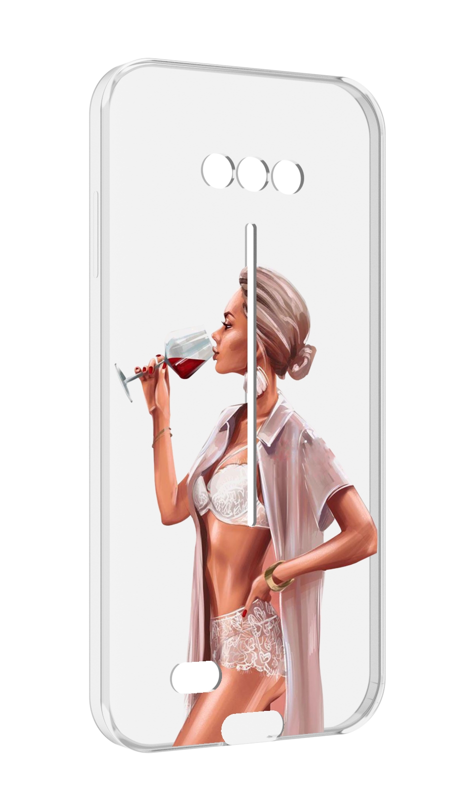 

Чехол MyPads Девушка-с-вином женский для Doogee S41/S41 Pro противоударный, Tocco