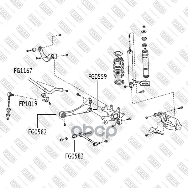 

Сайлентблок заднего продольного рычага FIXAR fg0582