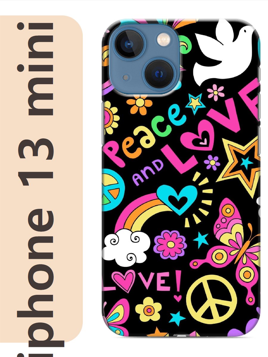 

Чехол на Apple Iphone 13 mini хиппи фон 316, Прозрачный, Iphm13rzne