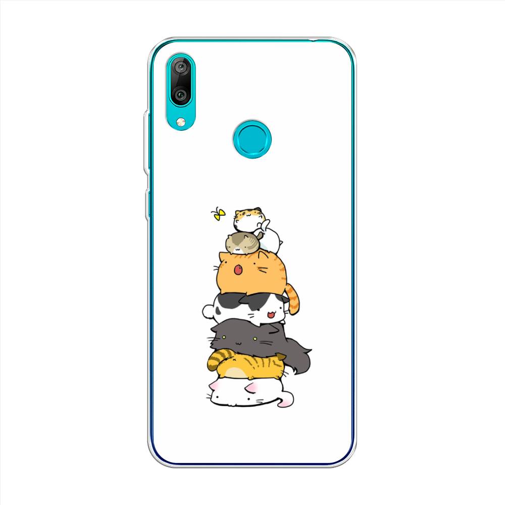 

Чехол Awog на Huawei Y7 2019 "Бутерброд из котиков", Коричневый;белый;серый, 68450-10