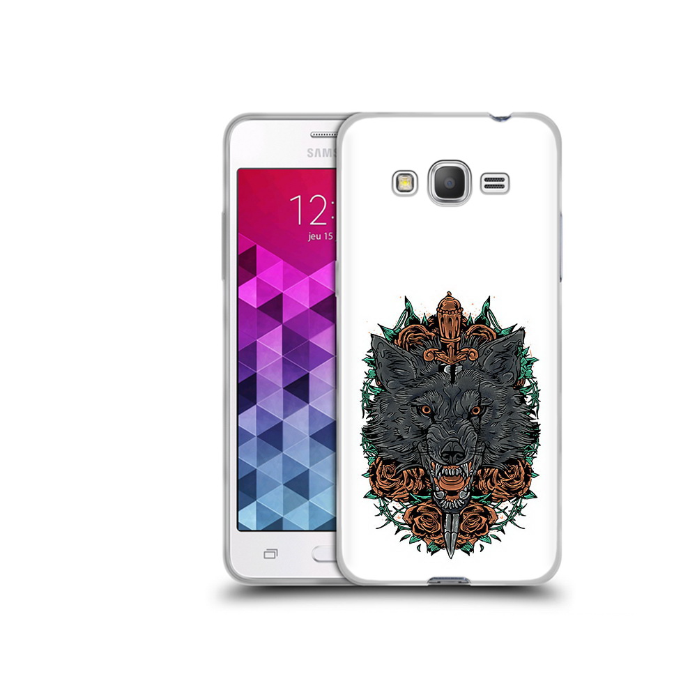 

Чехол MyPads Tocco для Samsung Galaxy Grand Prime красивый злой волк, Прозрачный, Tocco