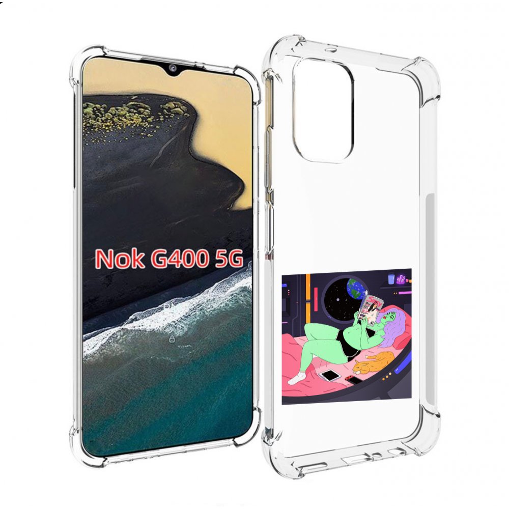 

Чехол MyPads трехглазая девушка зеленая для Nokia G400 5G, Прозрачный, Tocco