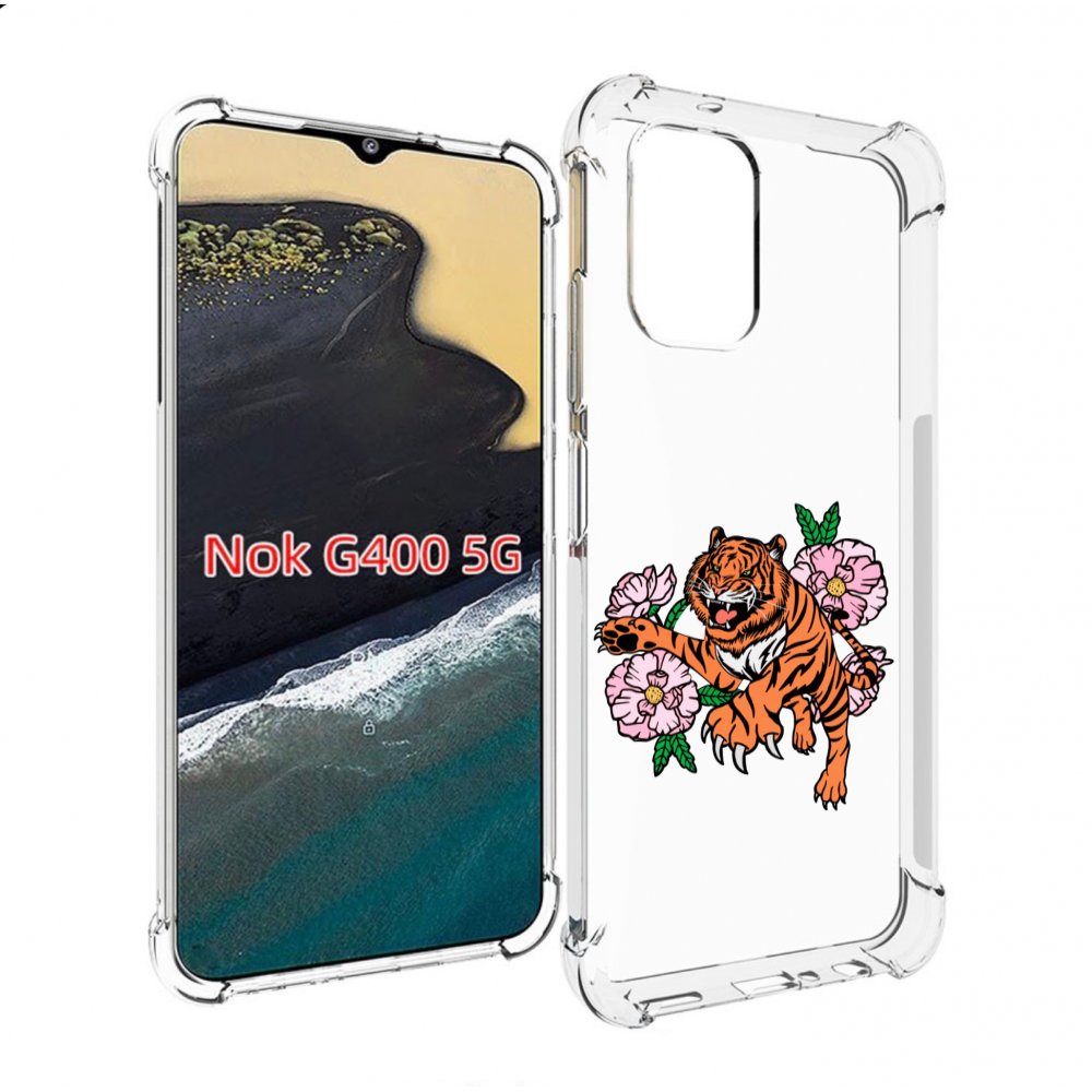 

Чехол MyPads тигры-цветочные для Nokia G400 5G, Прозрачный, Tocco