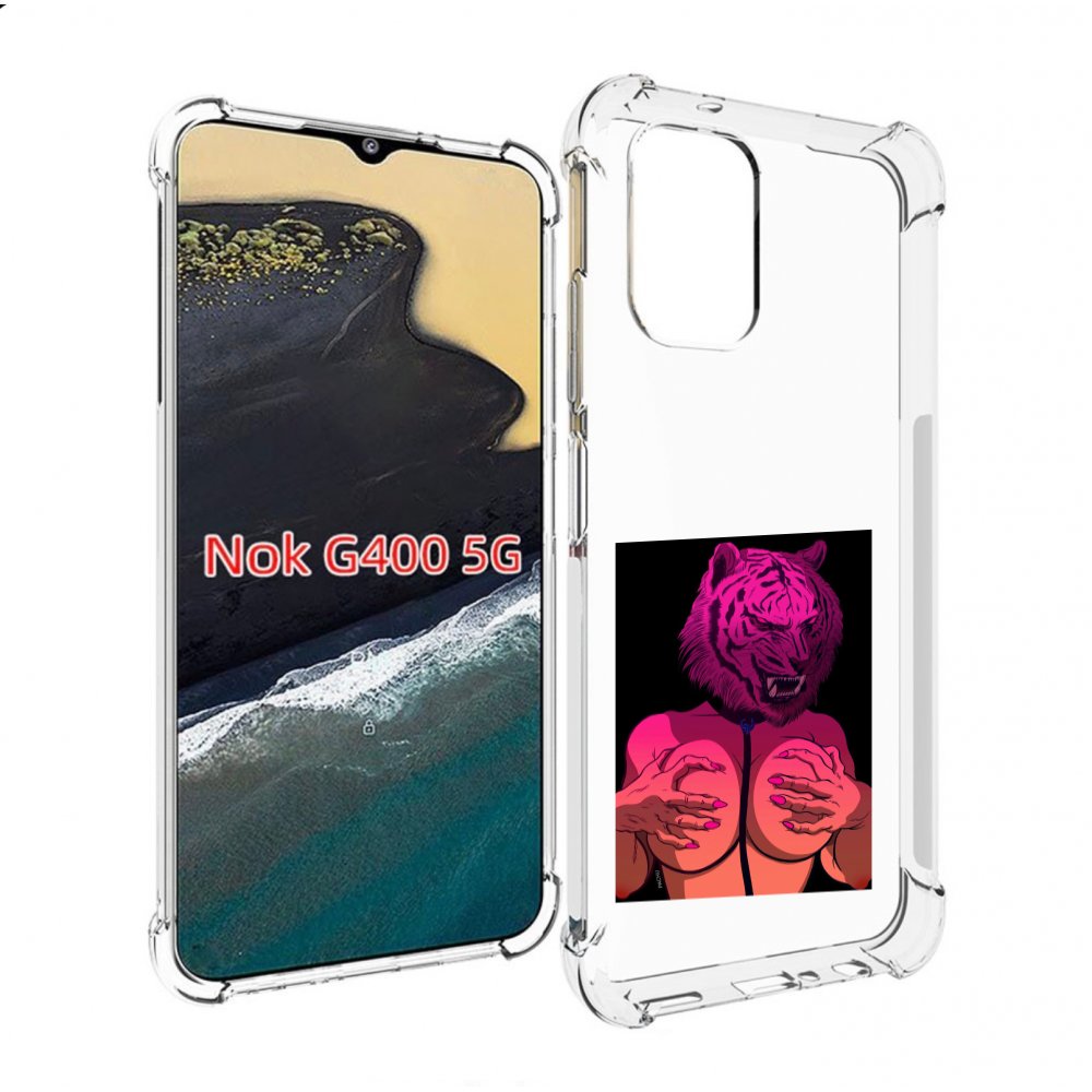 

Чехол MyPads тигр с секретом женский для Nokia G400 5G, Прозрачный, Tocco