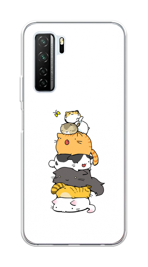 

Чехол Awog на Huawei P40 lite 5G "Бутерброд из котиков", Коричневый;белый;серый, 6103050-10