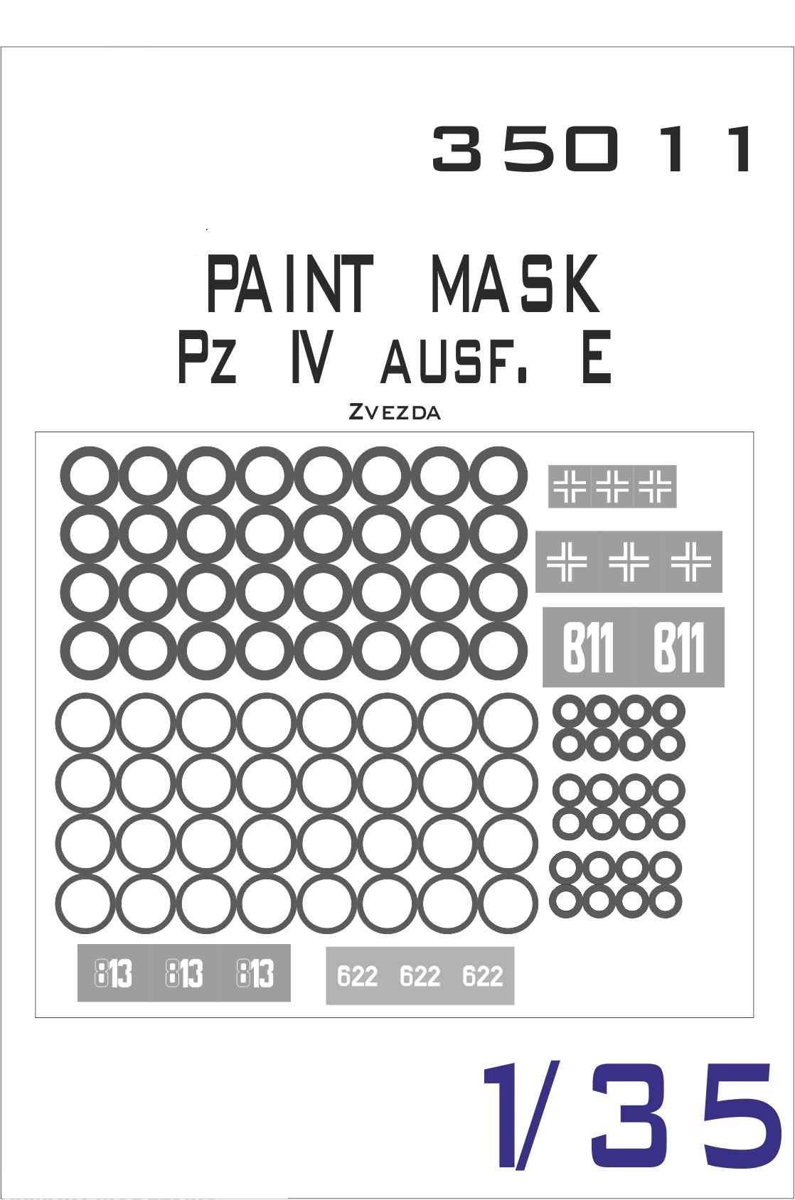 

35011SX Окрасочная маска Pz IV ausf. E Звезда 3641