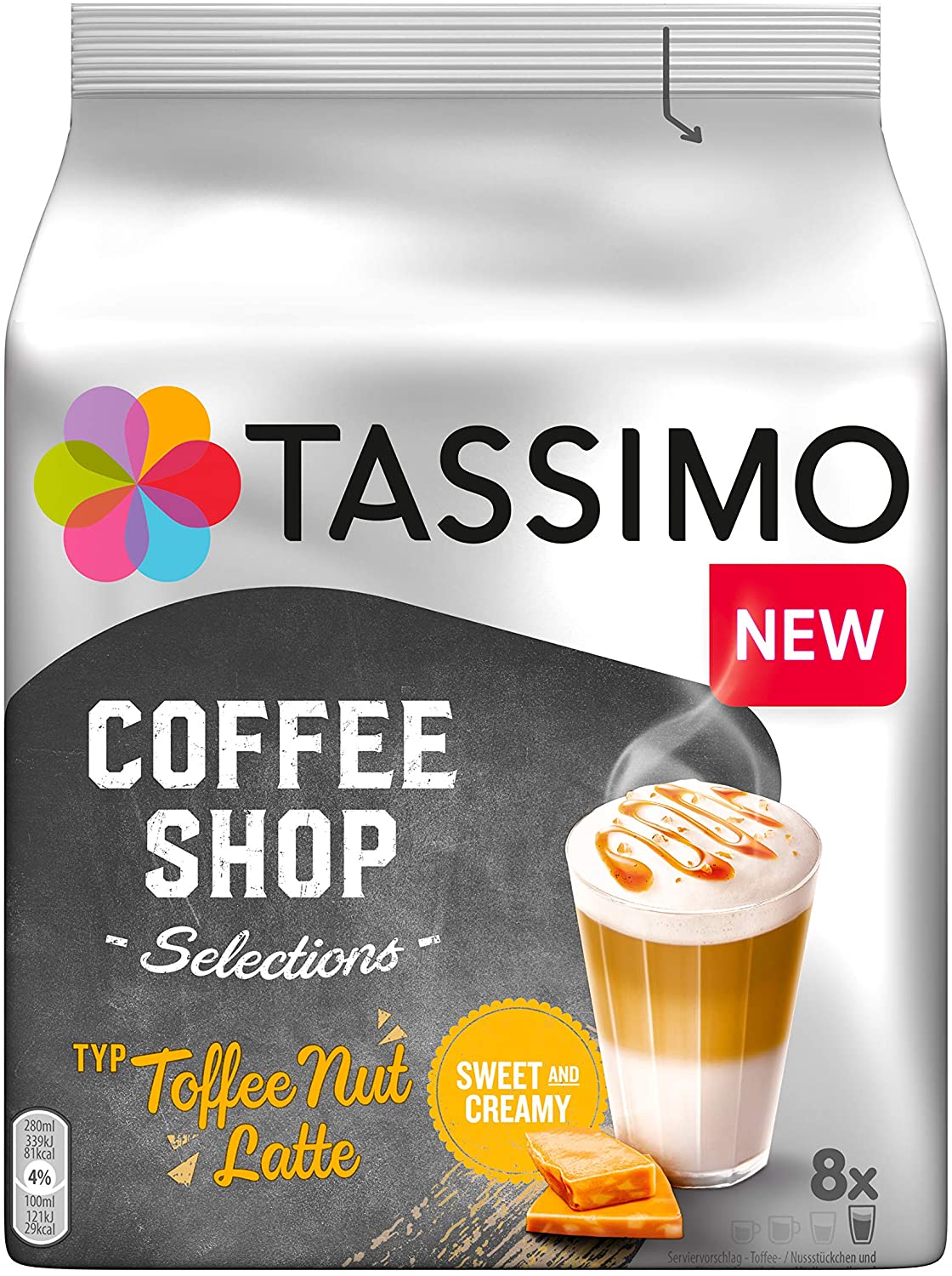 

Кофе в капсулах Tassimo TOFFEE NUT LATTE, 8 порций