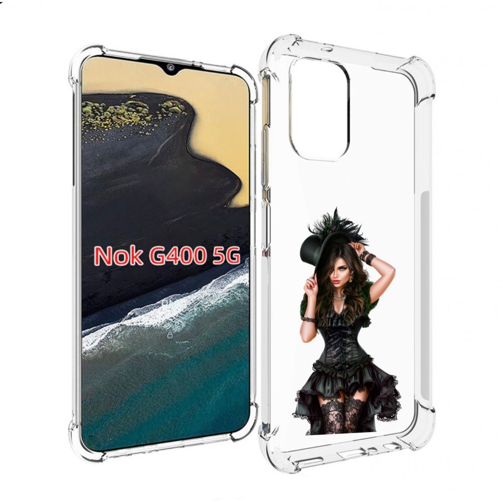 

Чехол MyPads стройная-девушка-в-черном-платье для Nokia G400 5G, Прозрачный, Tocco