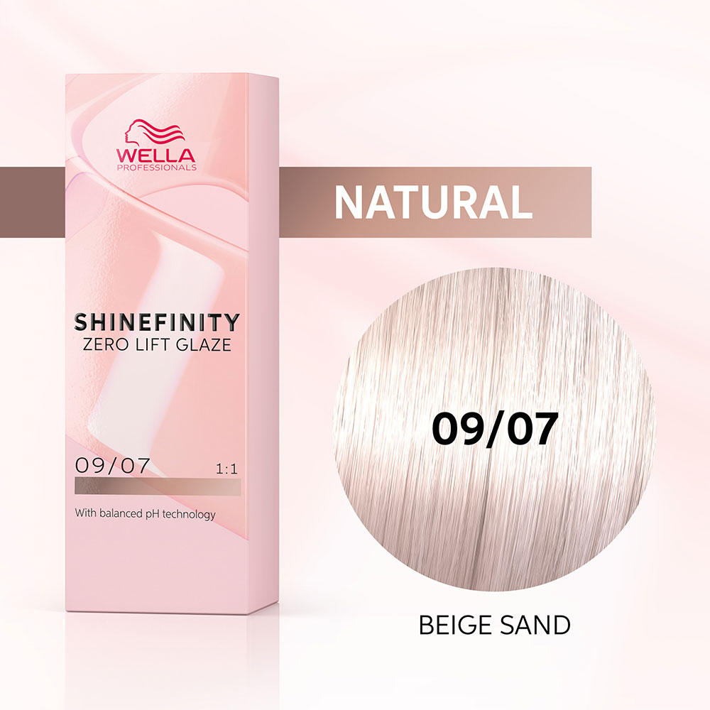 Гель-крем краска для волос Wella Professionals Shinefnity 09-07 Бежевый Песок 60мл блонд