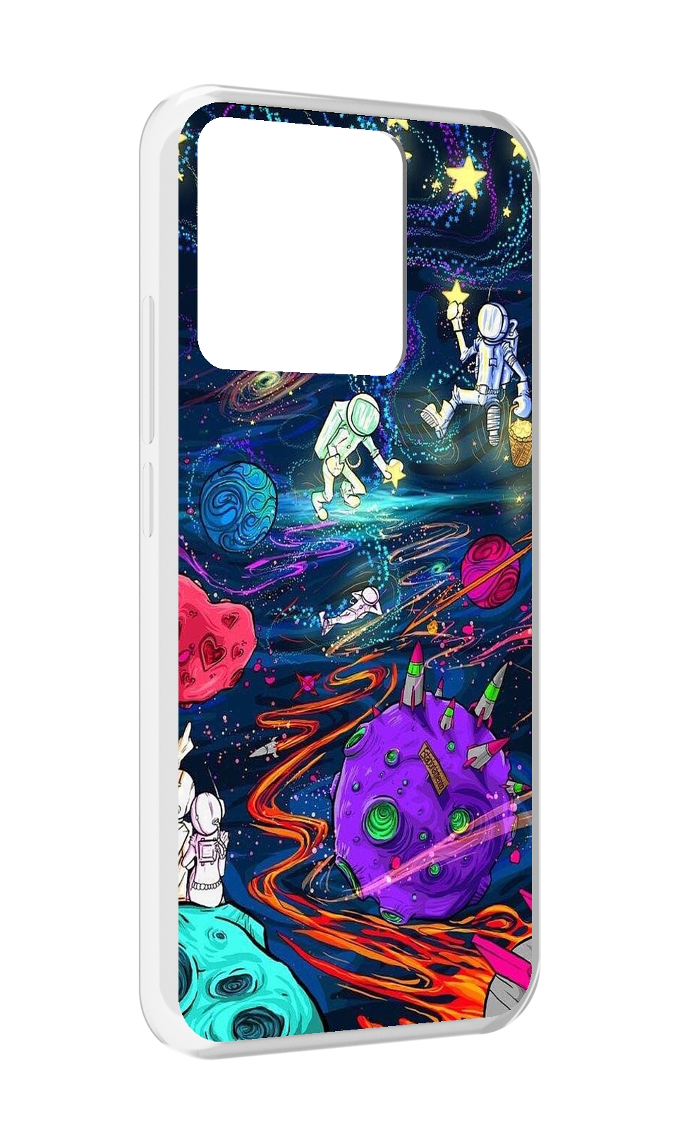 

Чехол MyPads Tocco для Xiaomi Redmi 10A красочный космос, Прозрачный, Tocco