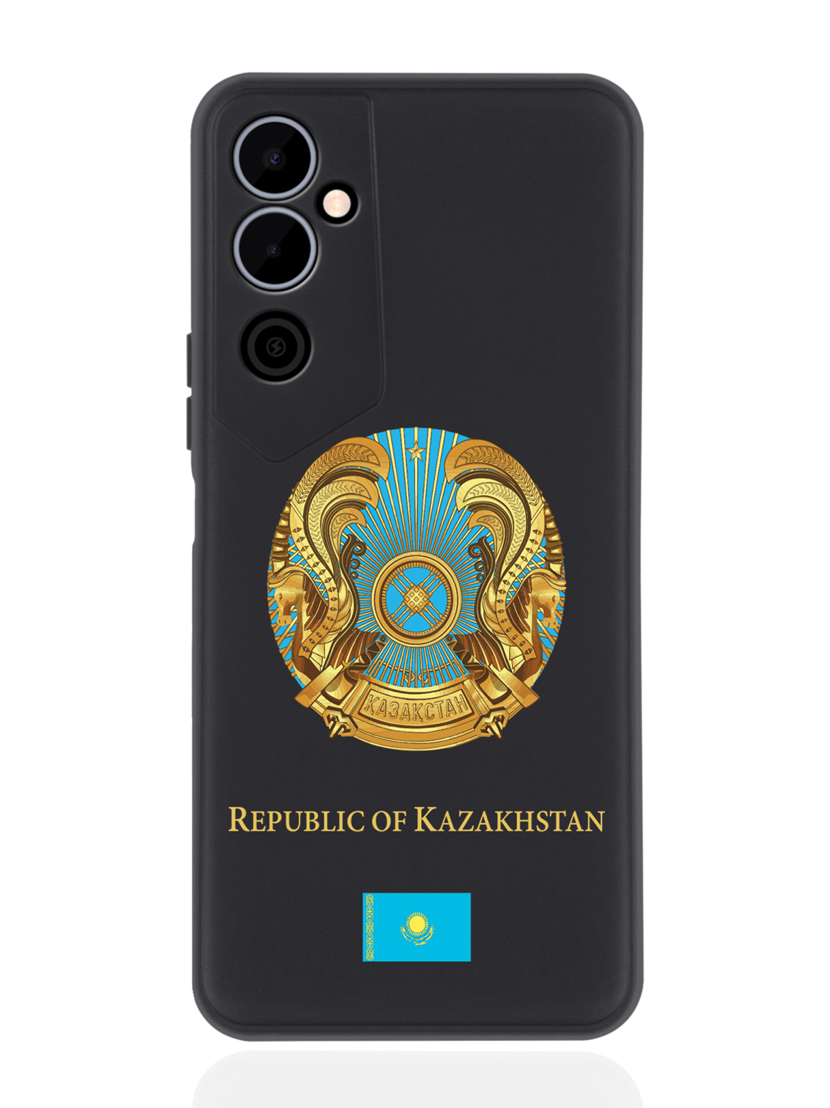 

Чехол SignumCase для Tecno Pova Neo 2 Герб Казахстана черный, Разноцветный
