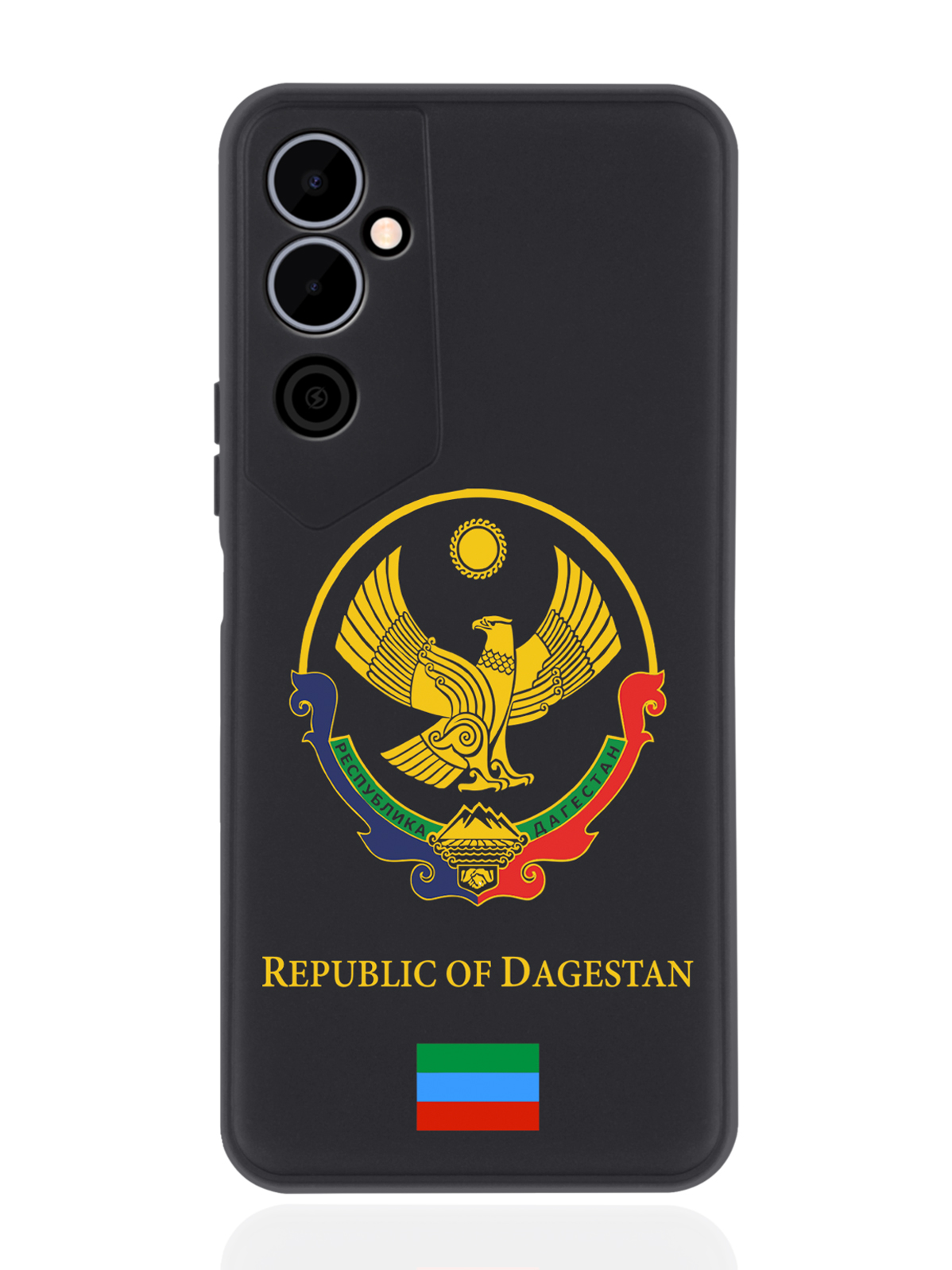 

Чехол SignumCase для Tecno Pova Neo 2 Герб Дагестана черный, Разноцветный