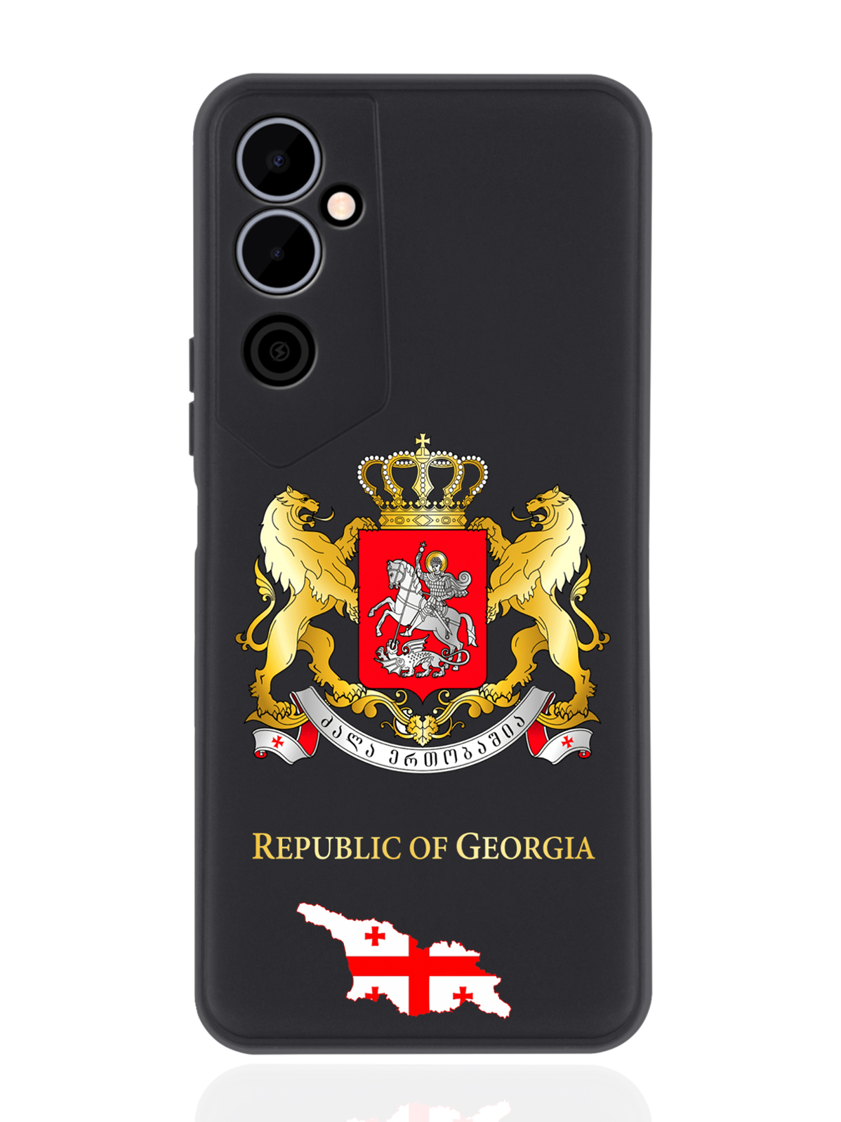 

Чехол SignumCase для Tecno Pova Neo 2 Герб Грузии черный, Разноцветный