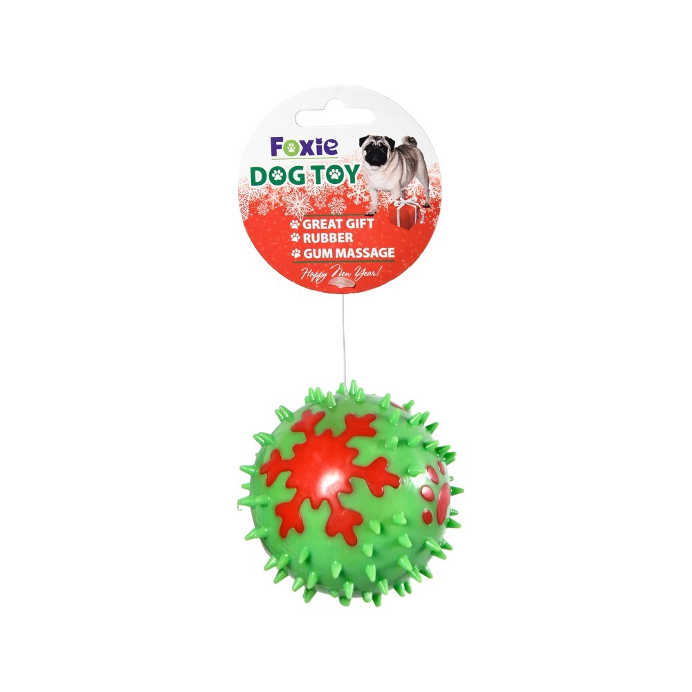 Игрушка для собак FOXIE Мяч рельефный, зеленый, 8см