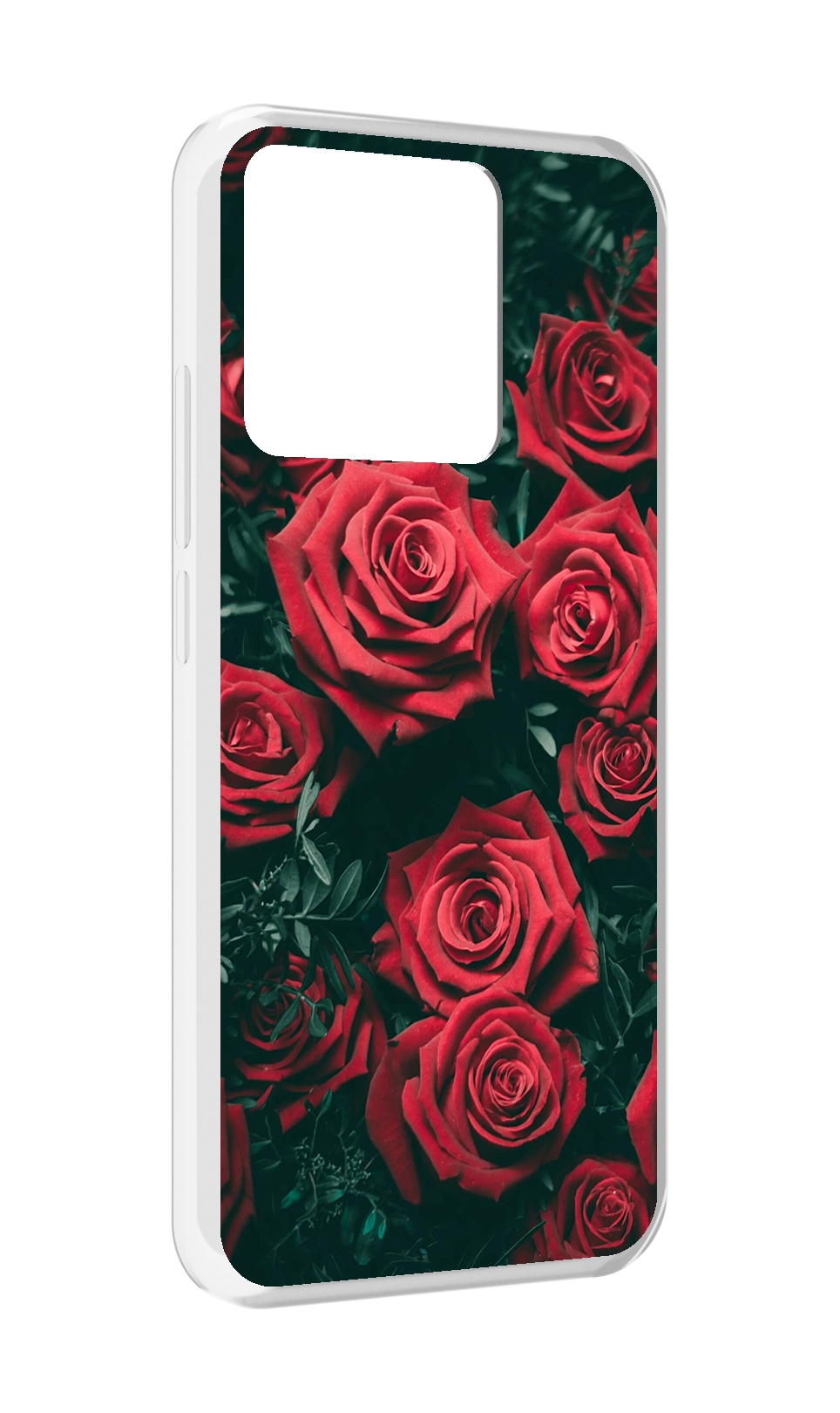 

Чехол MyPads Tocco для Xiaomi Redmi 10A красные-бархатные-розы, Прозрачный, Tocco