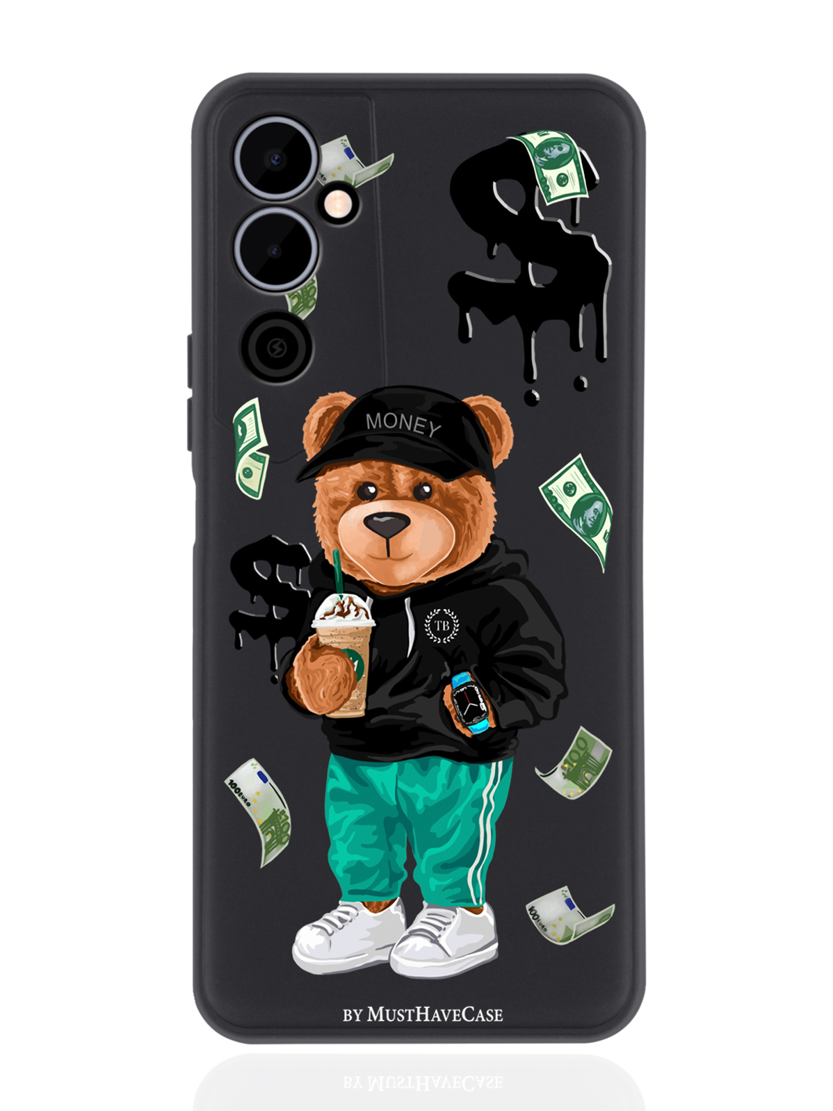 

Чехол MustHaveCase для Tecno Pova Neo 2 Tony Bear/Мишка Тони черный, Черный;зеленый;коричневый