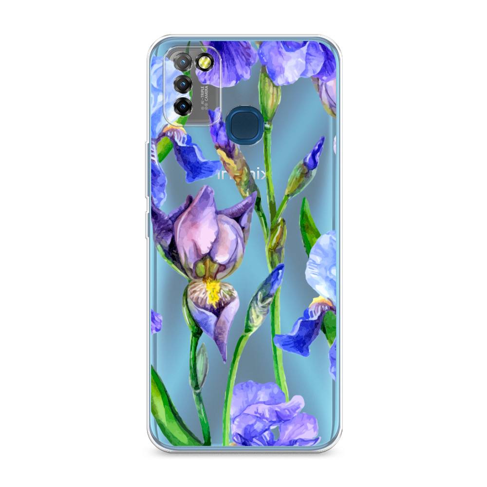 фото Чехол awog "синие ирисы" для infinix hot 10 lite