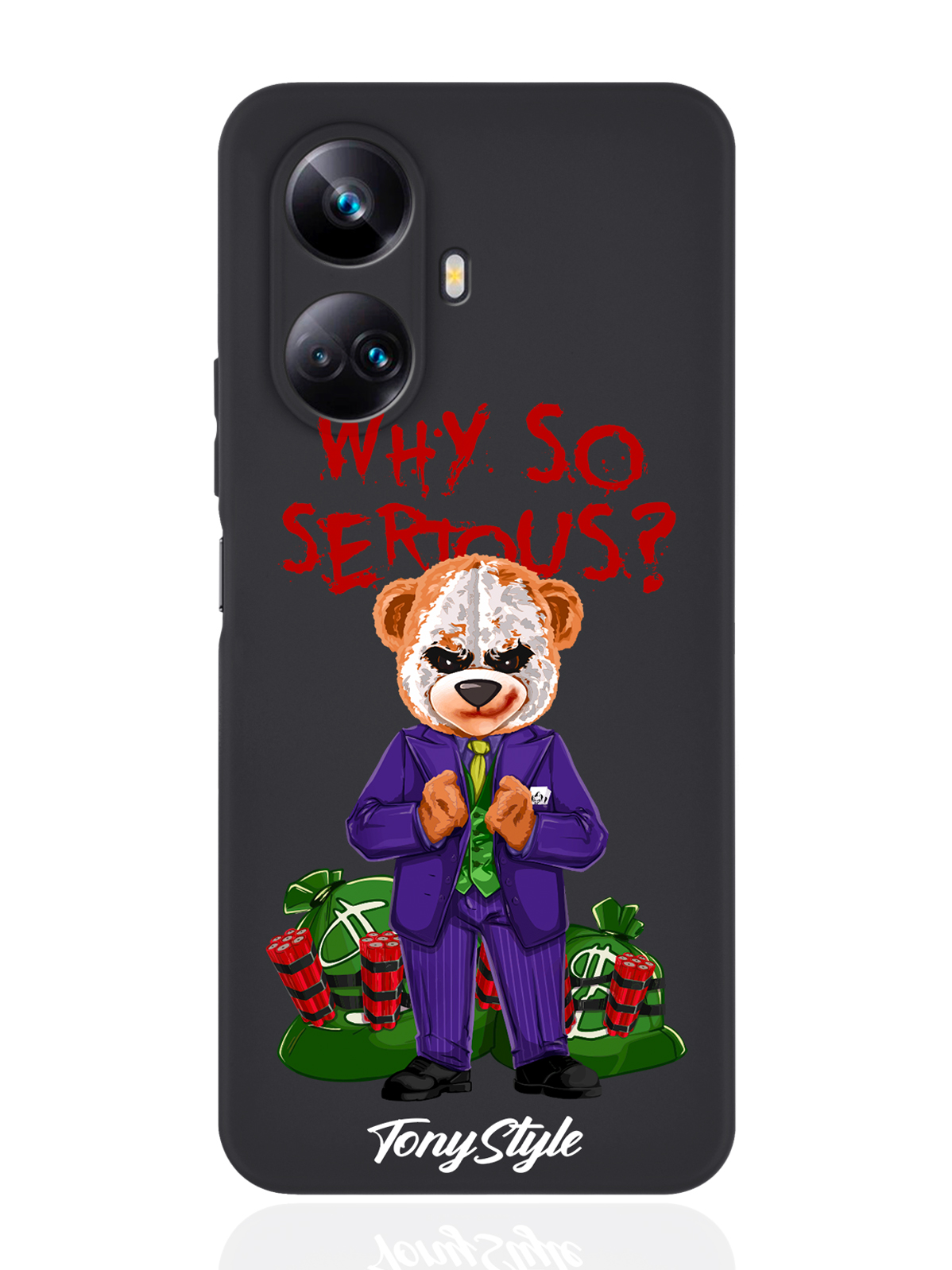 

Чехол Tony Style для Realme 10 Pro Plus Tony Style Why so serious черный, Разноцветный