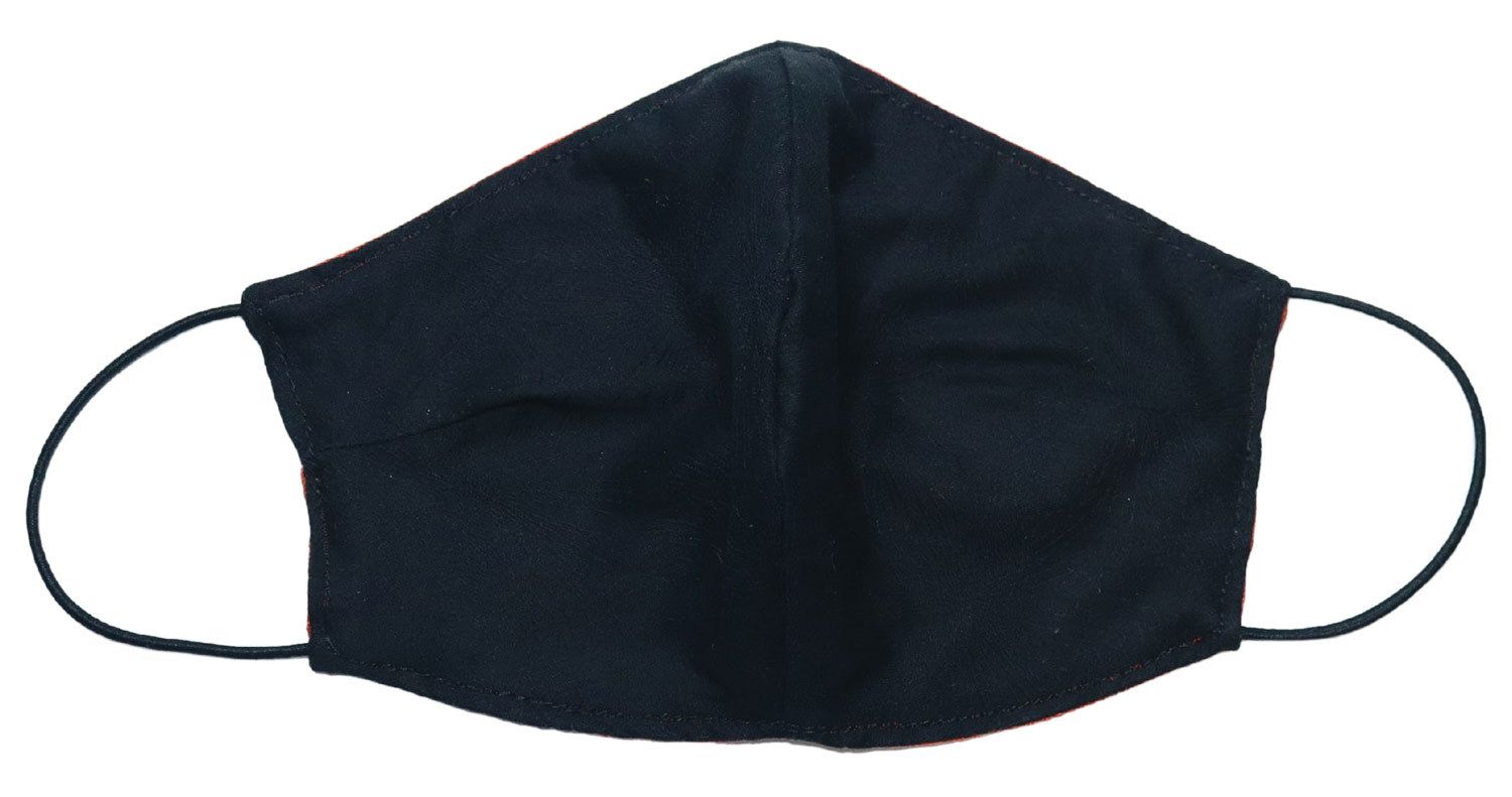 Маска защитная тканевая (повязка на лицо) многоразовая (цвет: чёрная с цветком)