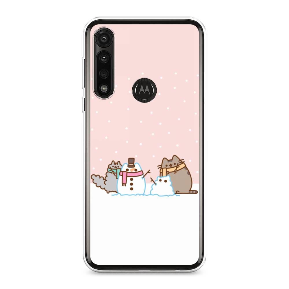 

Чехол на Motorola Moto G Power 2020 "Котики в снегу", Розовый;белый;серый, 242650-5