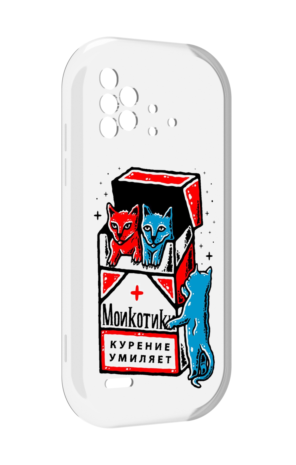 

Чехол MyPads красно-синие-коты для UMIDIGI Bison X10 / X10 Pro, Прозрачный, Tocco