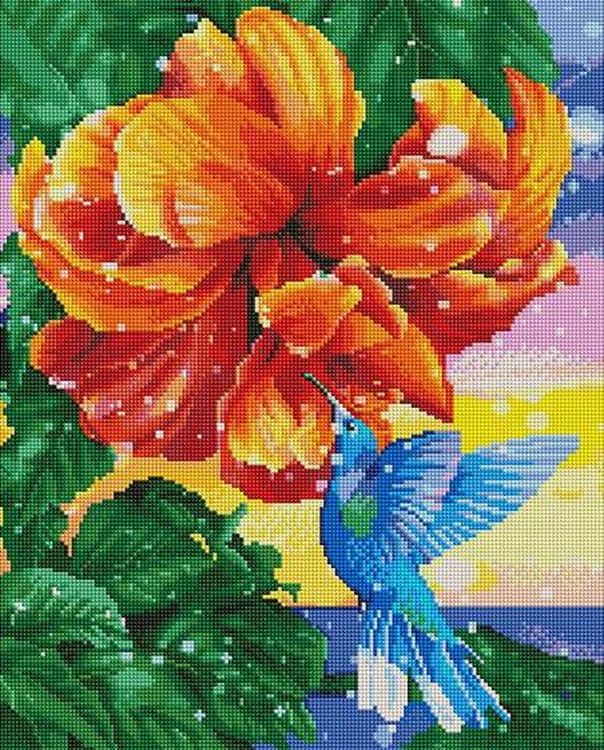 

Алмазная вышивка Painting Diamond «Колибри у прекрасного цветка»