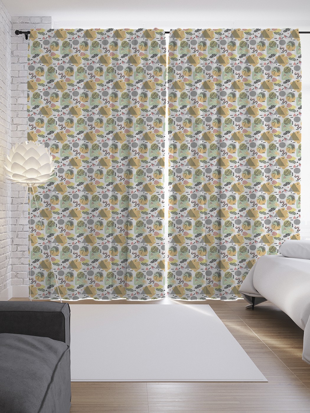 

Шторы JoyArty с фотопечатью "Геометрический порядок" из сатена, 290х265 см, Геометрический порядок