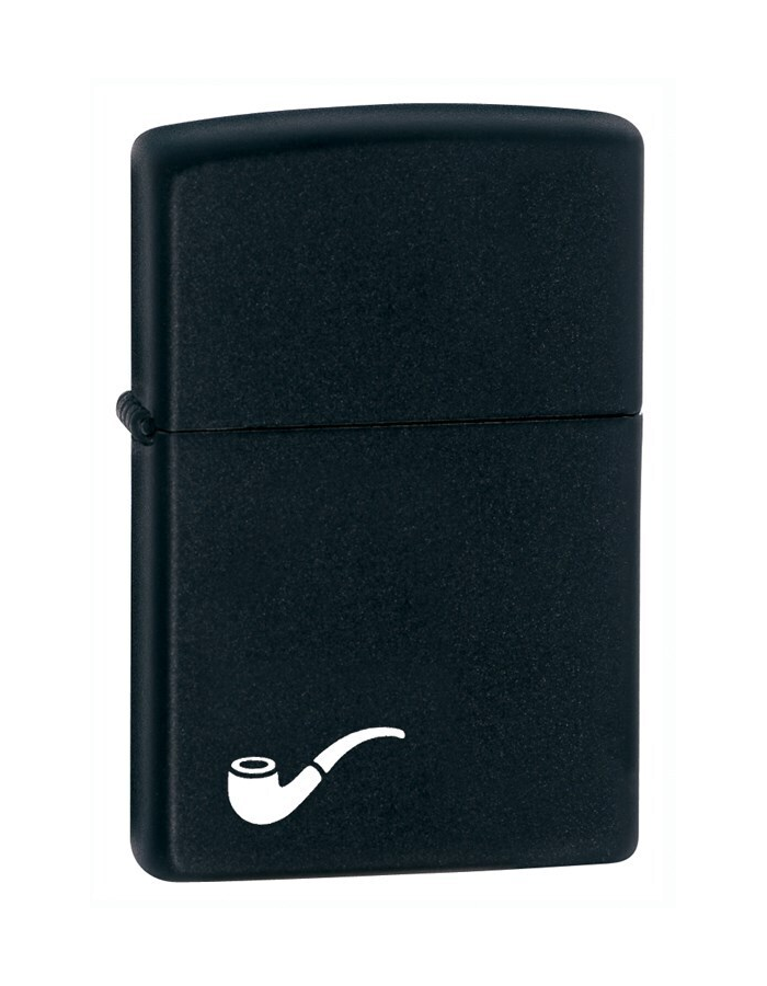 

Зажигалка для трубок ZIPPO Pipe с покрытием Black Matte, латунь/сталь, чёрная, матовая, Черный;белый, Pipe