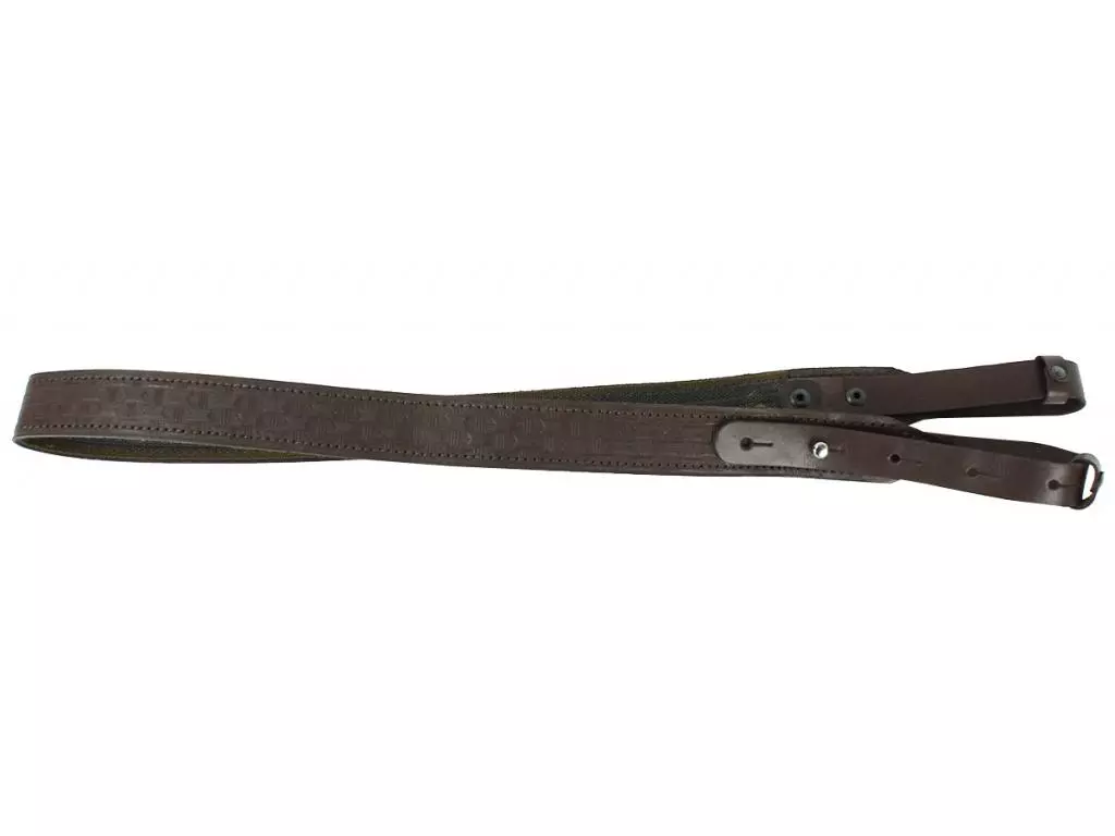 фото Ремень погонный с противоск. стропой с регулировкой / кожа / коричневый 220380035 nobrand
