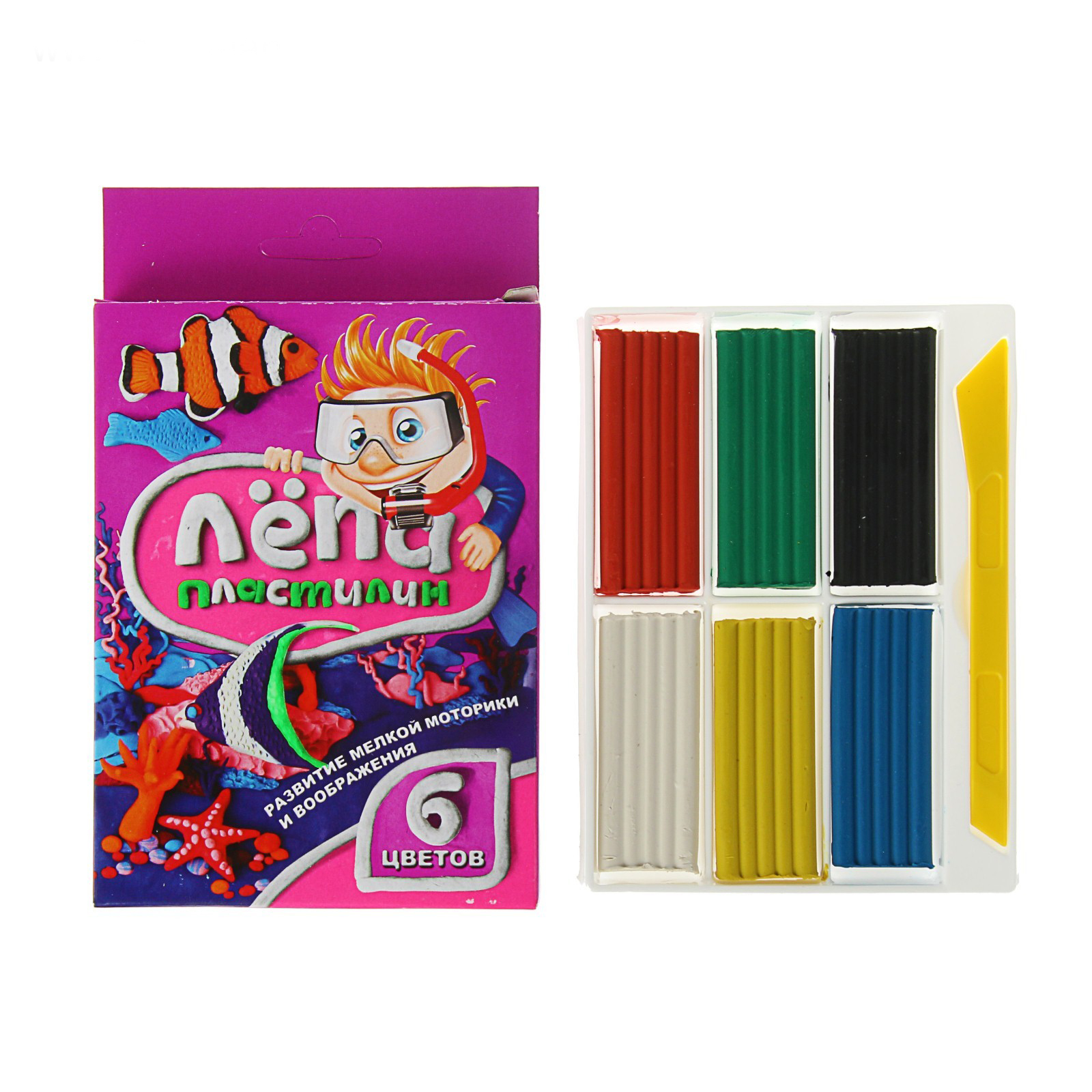 

Пластилин GLOBUS Лёпа 6 цветов 120 г 3495308